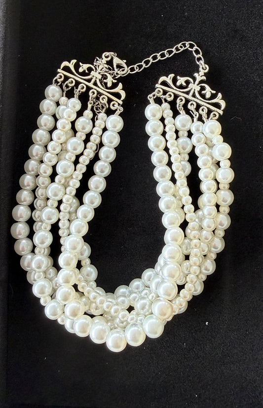 Luxe Gelaagde Parelketting – Vintage Chic Statement Necklace | kod91