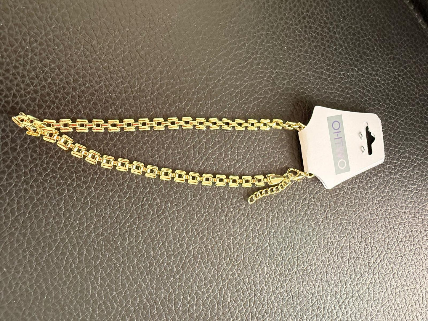 Gouden Schakelketting Dames – Minimalistische Ketting met Rechthoekige Schakels – Trendy Goudkleurige Halsketting voor Dagelijks Gebruik |kod59