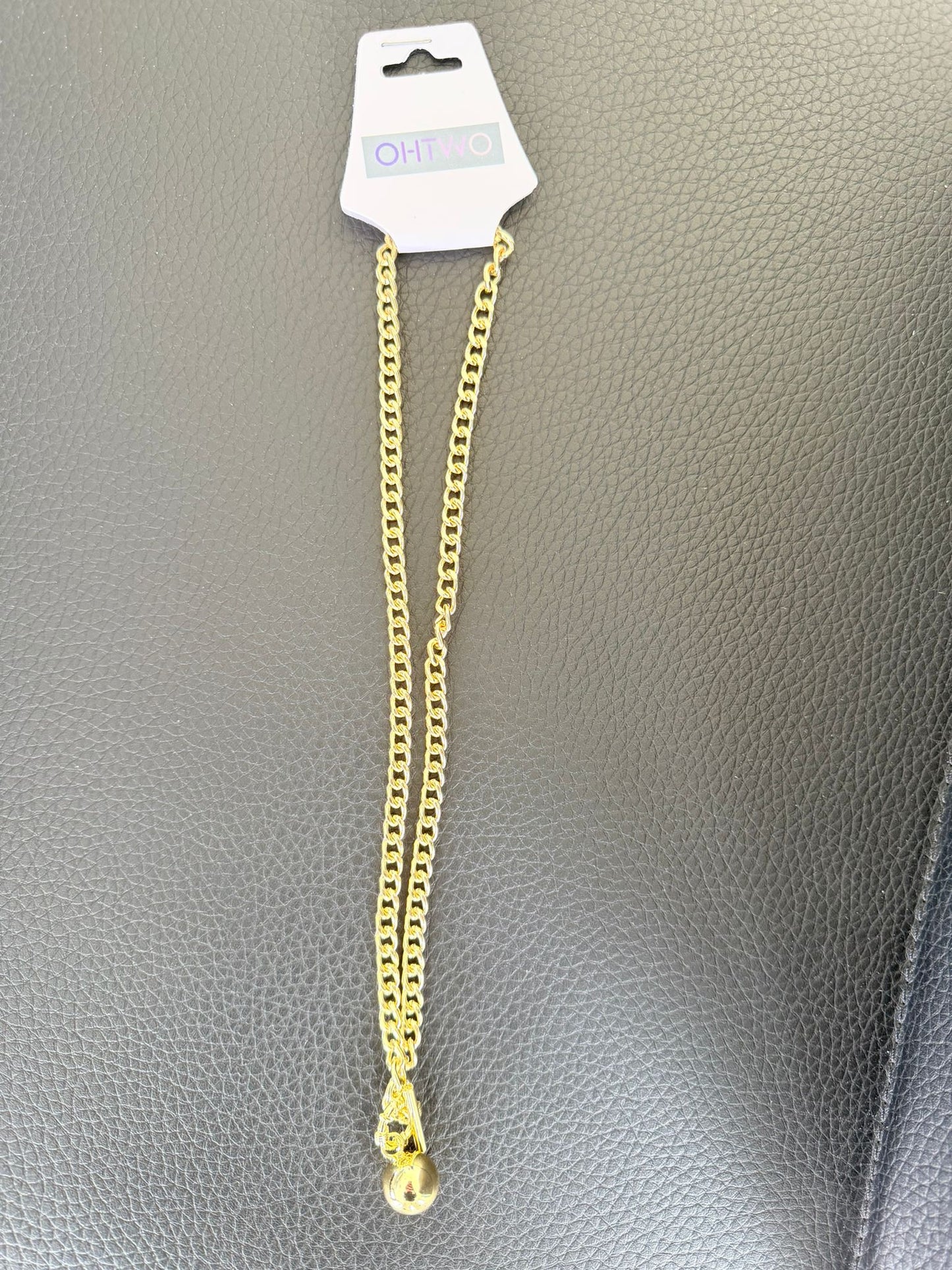 Elegante Gouden Schakelketting met Minimalistische Hanger Stijlvol | kod11