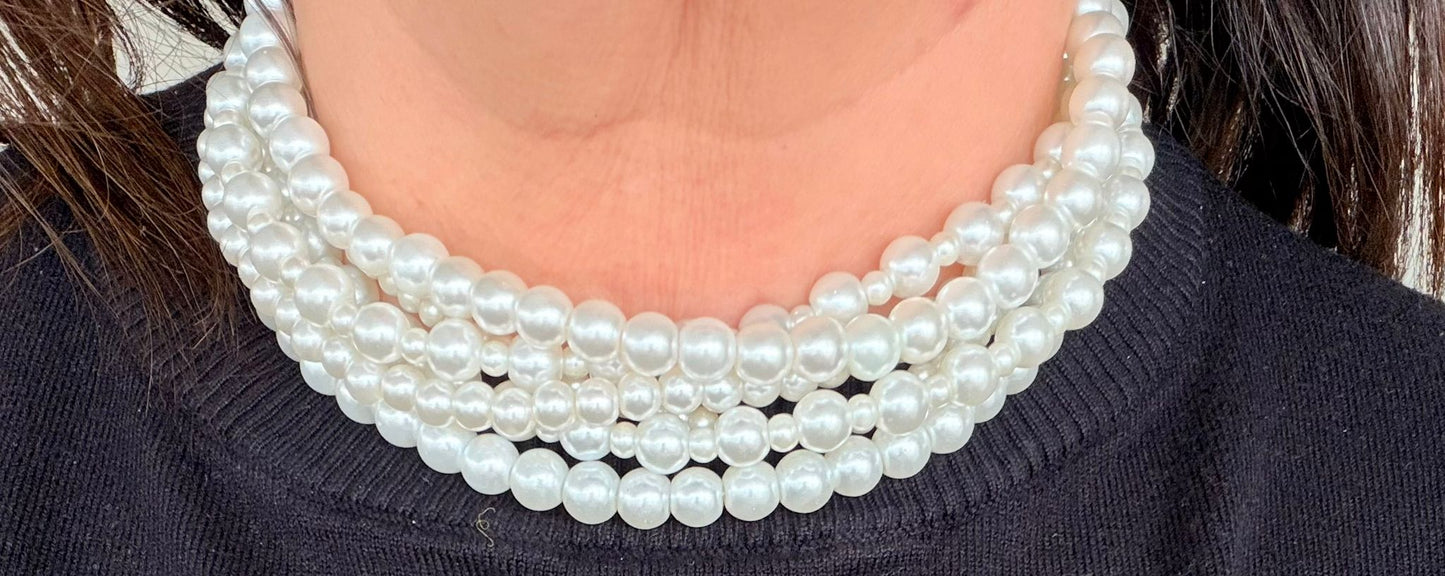 Luxe Gelaagde Parelketting – Vintage Chic Statement Necklace | kod91