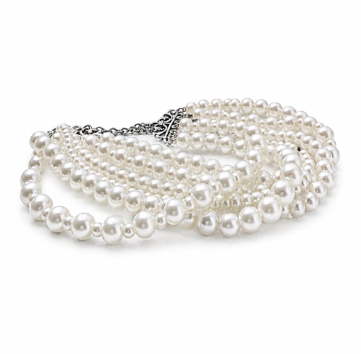 Luxe Gelaagde Parelketting – Vintage Chic Statement Necklace | kod91