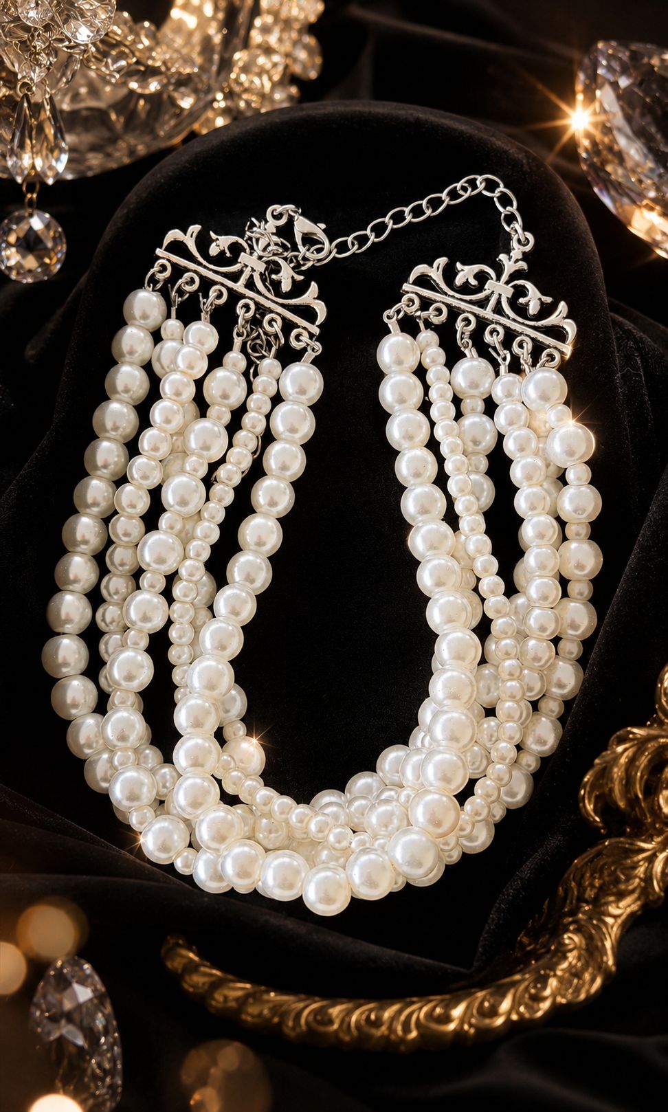 Luxe Gelaagde Parelketting – Vintage Chic Statement Necklace | kod91