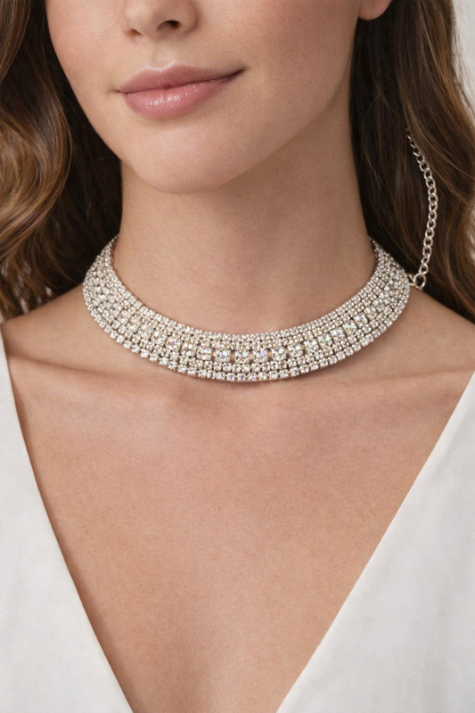 Luxe Kristallen Choker Ketting – Elegante Dames Statement Sieraad