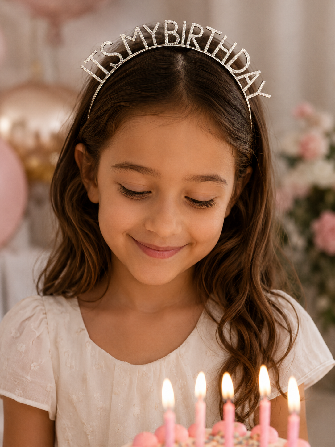 It's My Birthday Haarband met Strass – Verjaardag Tiara voor Dames – Glitter Hoofdband voor Verjaardagsfeest, Fotoshoot & Party Accessoire | kod05