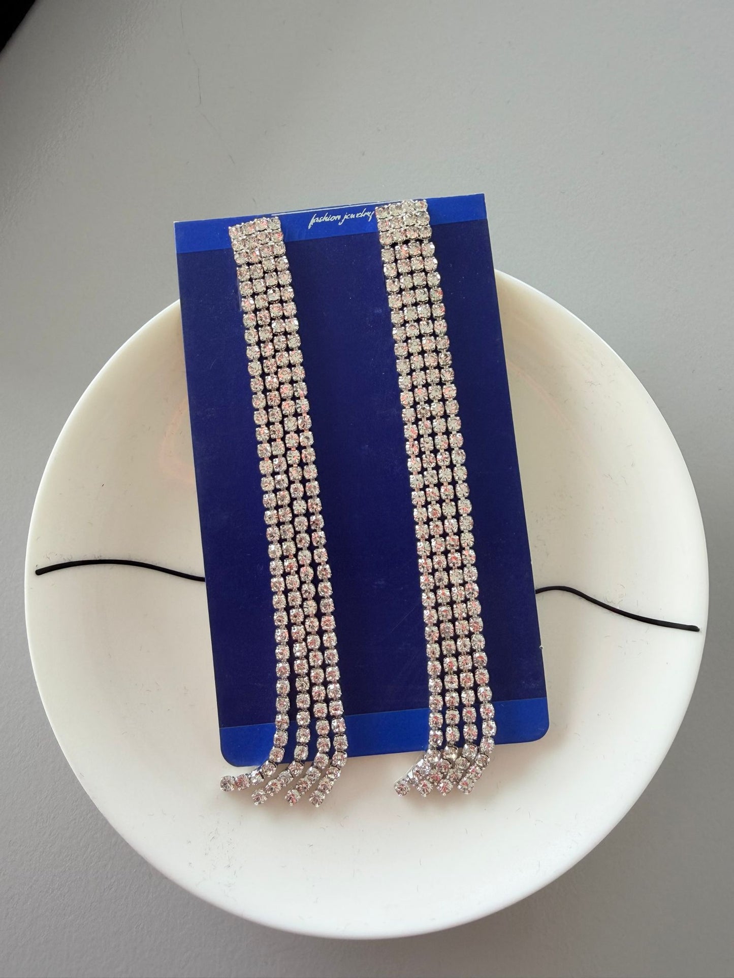 Lange Kristallen Oorbellen Dames – Luxe Strass Fringe Oorbellen voor Feesten, Bruiloften en Gala's | kod23