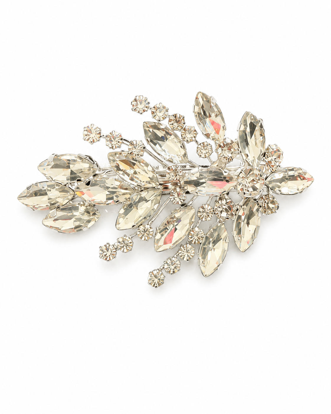 Kristallen Haarclip Bruid – Luxe Bloemen Haaraccessoire met Strass – Elegante Haarspeld voor Bruiloft en Gala |kod52