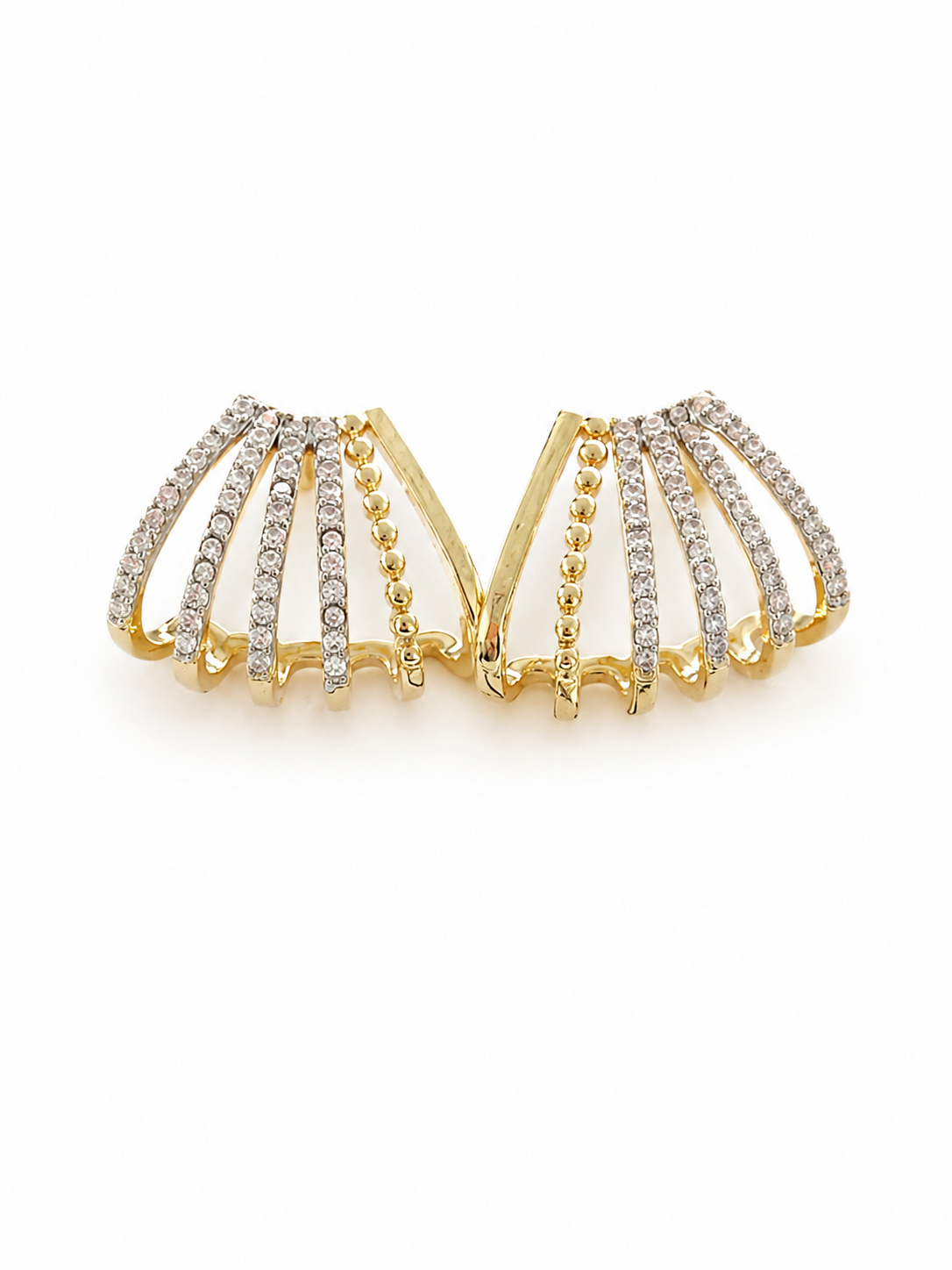 Luxe Goudkleurige Oorringen met Kristallen – Moderne Statement Hoop Oorbellen voor Dames – Elegante Feest- en Avondsieraden |kod32