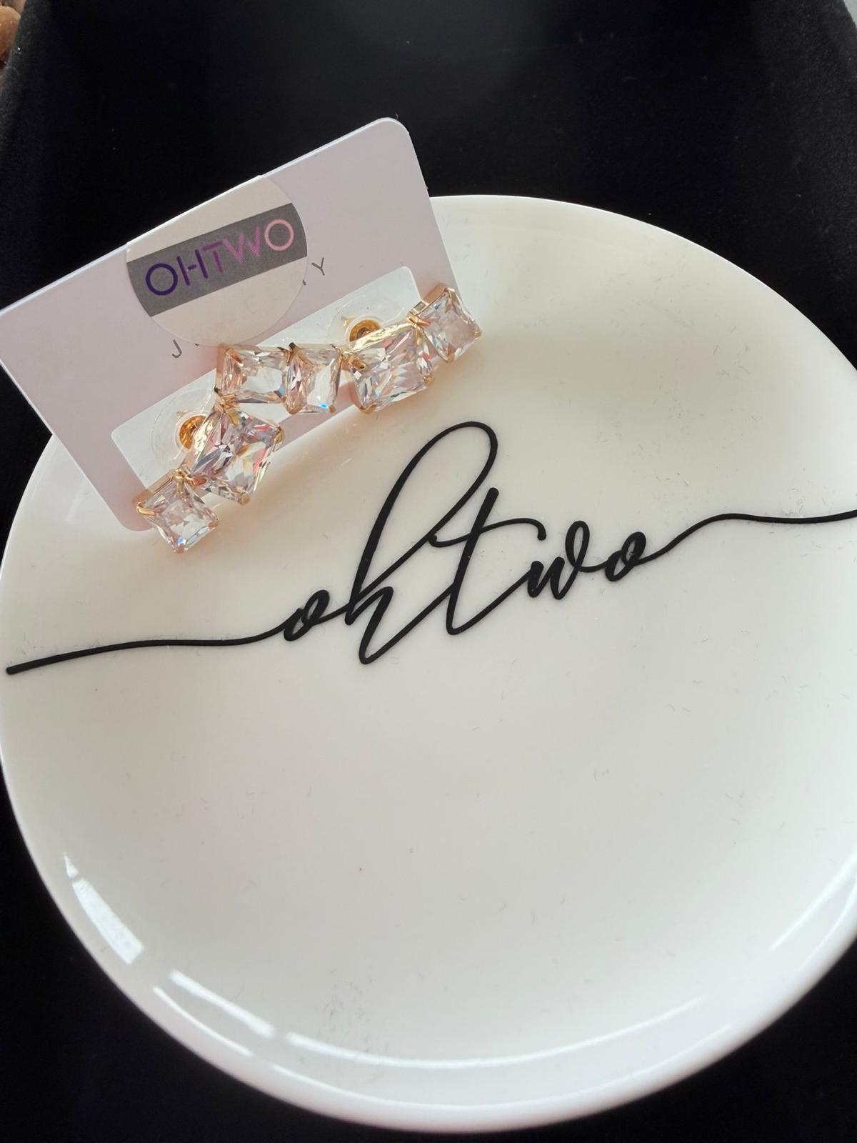 Luxe Goudkleurige Kristal Oorknopjes – Geometrische Zirkonia Oorbellen voor Dames – Elegante Statement Oorstekers |kod38