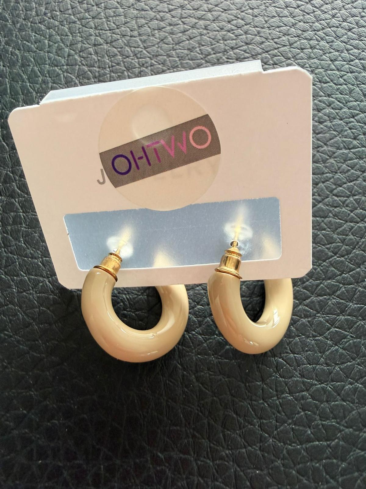 Beige Chunky Hoop Oorbellen Dames – Trendy Statement Oorringen – Lichtgewicht Elegante Oorstekers |kod42