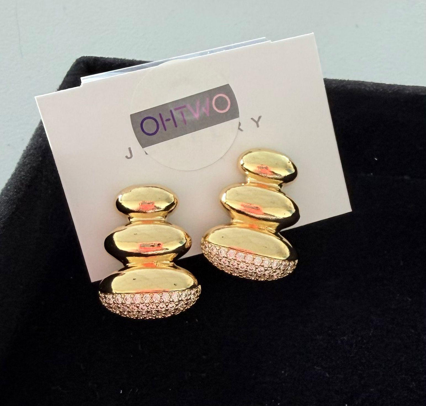 Luxe Goudkleurige Statement Oorbellen met Kristallen – Elegante Dames Oorbellen voor Feest, Gala & Avondkleding |kod27