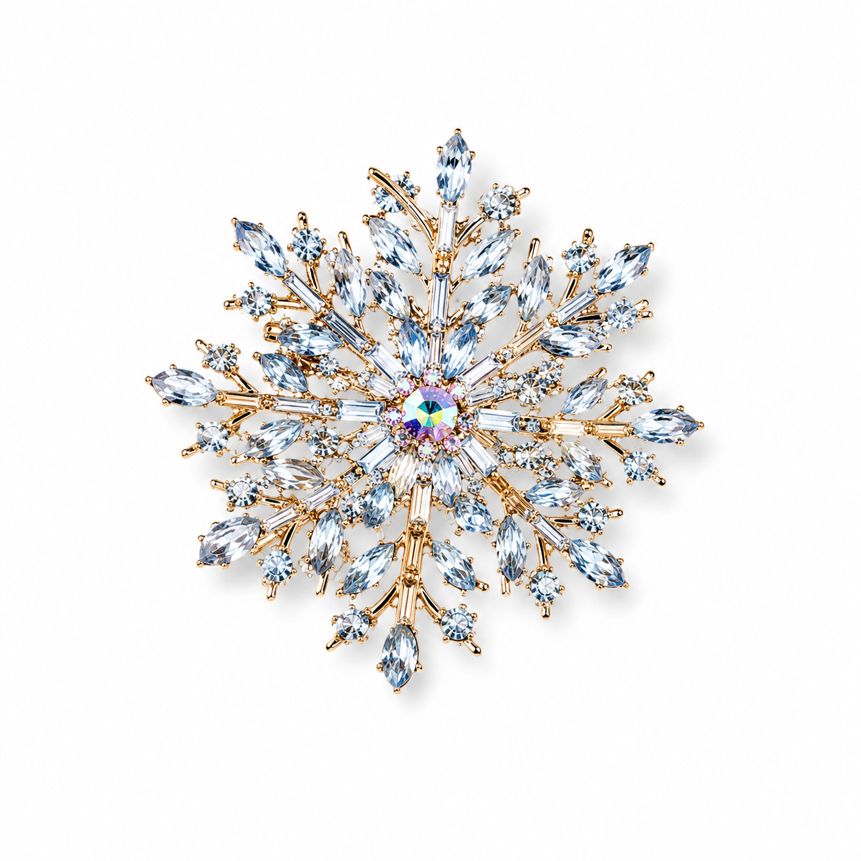 Luxe Sneeuwvlok Broche met Kristallen – Elegante Strass Broche voor Dames – Feestelijke Speld voor Jas, Blazer, Jurk & Bruiloft | kod07