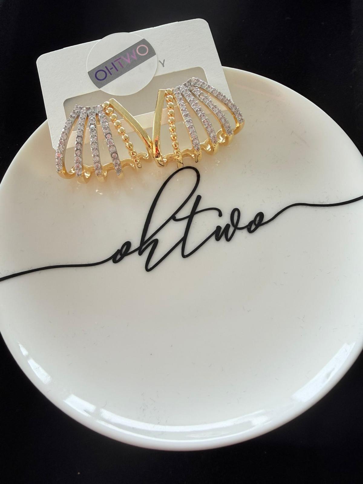 Luxe Goudkleurige Oorringen met Kristallen – Moderne Statement Hoop Oorbellen voor Dames – Elegante Feest- en Avondsieraden |kod32