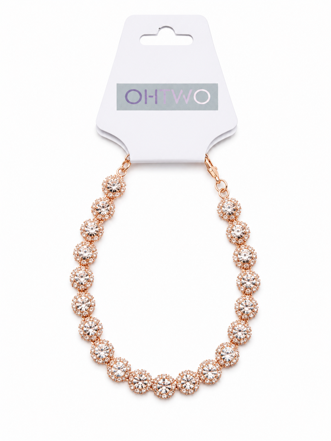 Luxe Roségoud Kristallen Choker Ketting voor Dames – Elegante Statement Ketting met Fonkelende Zirkonia |kod65