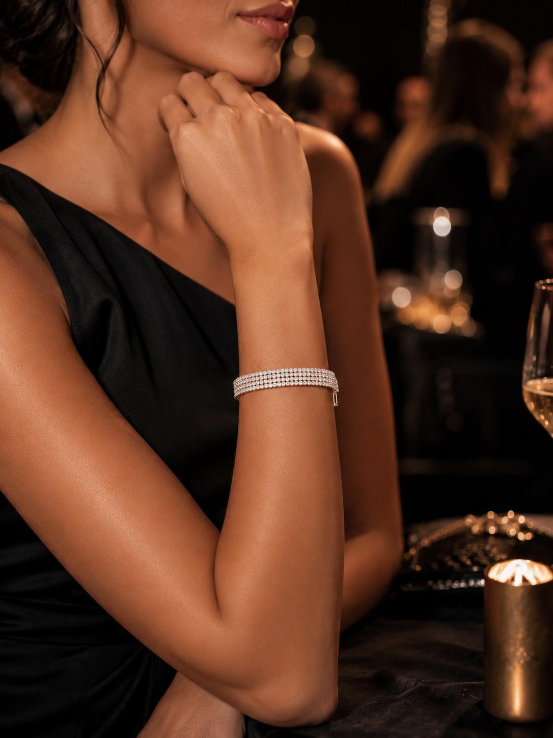 Luxe Tennis Armband Dames – Zirkonia Armband Zilver – Elegante Kristallen Armband voor Feest en Bruiloft |kod51
