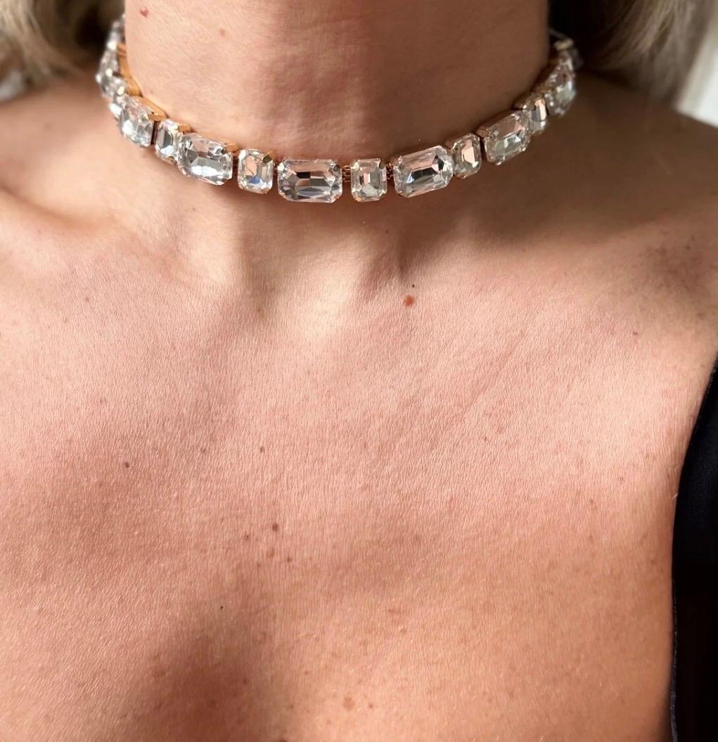 Luxe Kristallen Choker Ketting voor Dames – Elegante Statement Choker met Grote Fonkelen de Stenen |kod63